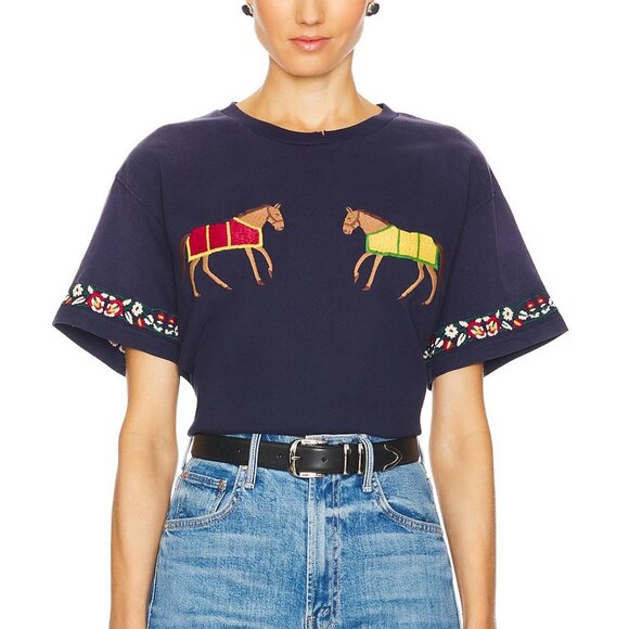 Found Horse Equine Tee in Vintage Navy, Size XS - Picture 2 of 13